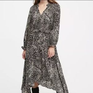 Banana Republic Grey/Black Leopard Dress